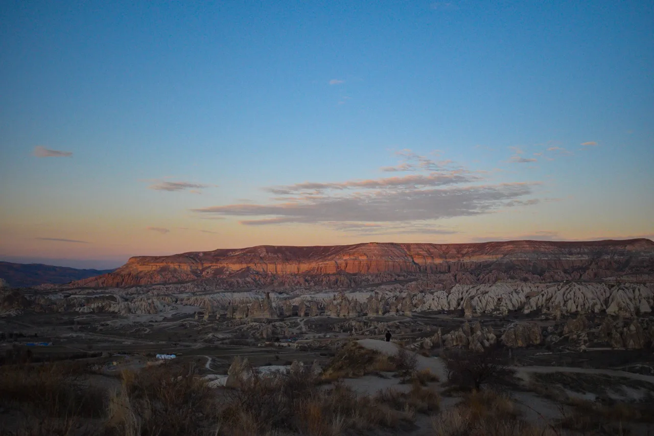 Göreme au coucher du soleil en Cappadoce
