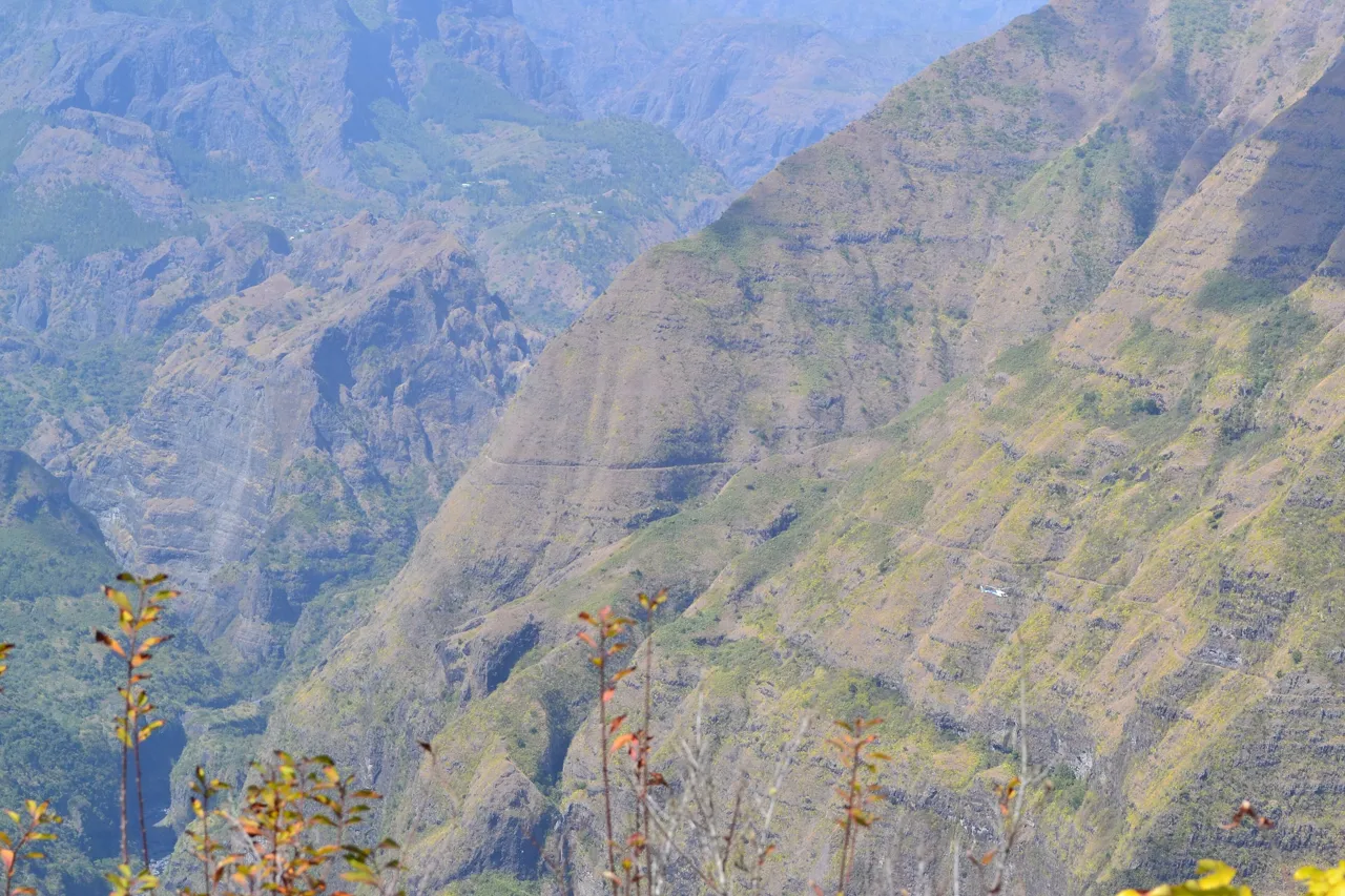 La vue sur Mafate et ses reliefs